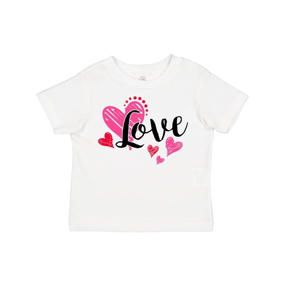 Inktastic Valentine's Day Love With Pink And Red Hearts Boys or Girls Toddler T-Shirt
