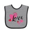 thumbnail image 1 of Inktastic Valentine's Day Love with Pink and Red Hearts Boys or Girls Baby Bib, 1 of 4