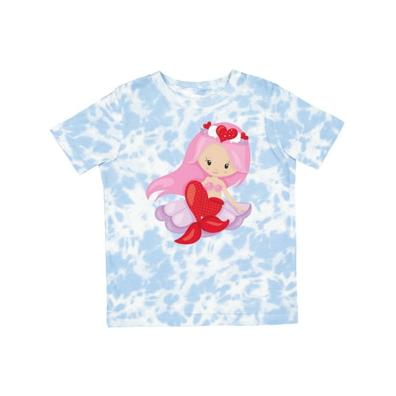 Inktastic Valentine's Day Mermaid, Cute Mermaid, Pink Hair Girls Toddler T-Shirt