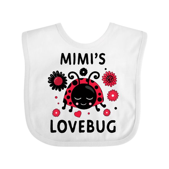 Inktastic Valentine's Day Mimi's Lovebug Boys or Girls Baby Bib