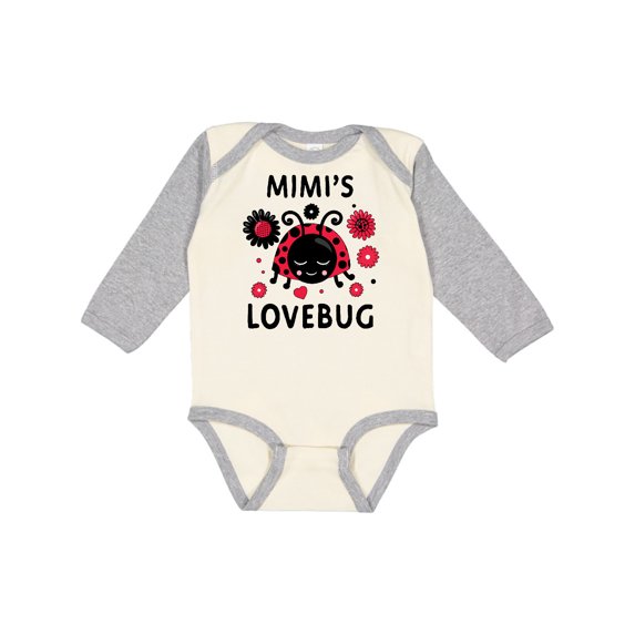 Inktastic Valentine's Day Mimi's Lovebug Boys or Girls Long Sleeve Baby Bodysuit