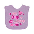 thumbnail image 1 of Inktastic Valentine's Day My Gigi Loves Me Hearts and Lips Boys or Girls Baby Bib, 1 of 4