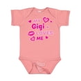 thumbnail image 1 of Inktastic Valentine's Day My Gigi Loves Me Hearts and Lips Boys or Girls Baby Bodysuit, 1 of 5