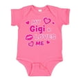 thumbnail image 1 of Inktastic Valentine's Day My Gigi Loves Me Hearts and Lips Boys or Girls Baby Bodysuit, 1 of 5