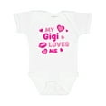 thumbnail image 1 of Inktastic Valentine's Day My Gigi Loves Me Hearts and Lips Boys or Girls Baby Bodysuit, 1 of 5