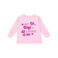 thumbnail image 1 of Inktastic Valentine's Day My Gigi Loves Me Hearts and Lips Boys or Girls Long Sleeve Toddler T-Shirt, 1 of 5