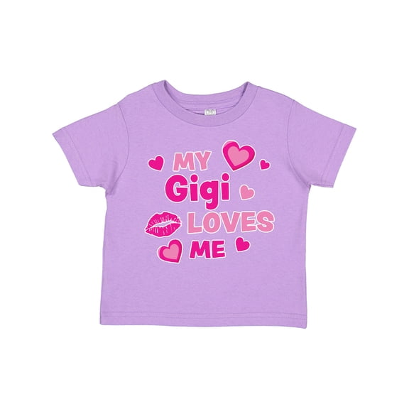 Inktastic Valentine's Day My Gigi Loves Me Hearts and Lips Boys or Girls Toddler T-Shirt
