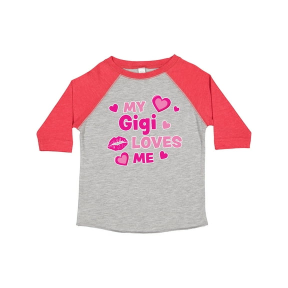 Inktastic Valentine's Day My Gigi Loves Me Hearts and Lips Boys or Girls Toddler T-Shirt