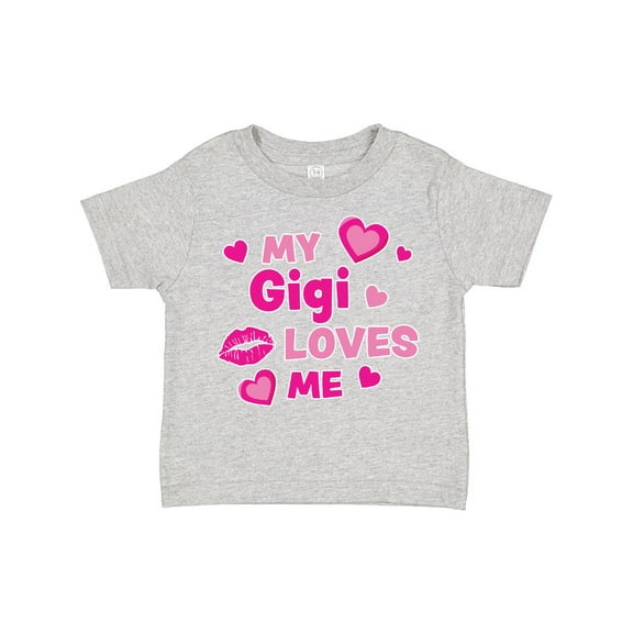 Inktastic Valentine's Day My Gigi Loves Me Hearts and Lips Boys or Girls Toddler T-Shirt