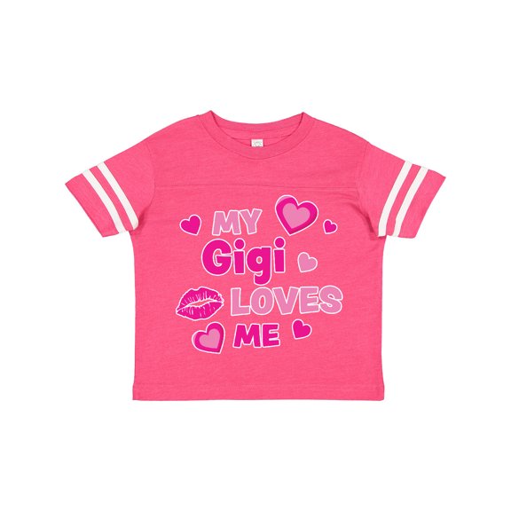 Inktastic Valentine's Day My Gigi Loves Me Hearts and Lips Boys or Girls Toddler T-Shirt