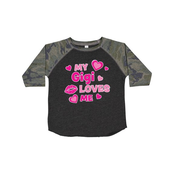 Inktastic Valentine's Day My Gigi Loves Me Hearts and Lips Boys or Girls Toddler T-Shirt