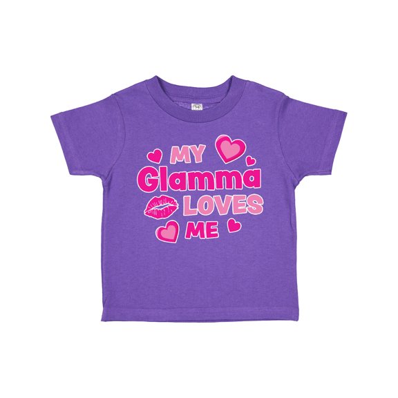 Inktastic Valentine's Day My Glamma Loves Me Hearts and Lips Boys or Girls Toddler T-Shirt