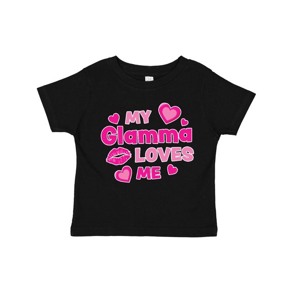 Inktastic Valentine's Day My Glamma Loves Me Hearts and Lips Boys or Girls Toddler T-Shirt