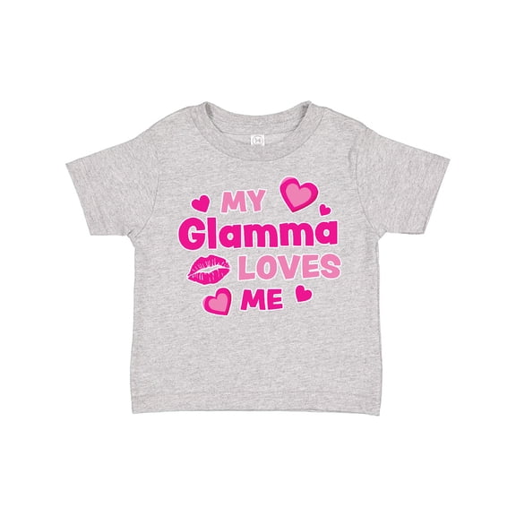 Inktastic Valentine's Day My Glamma Loves Me Hearts and Lips Boys or Girls Toddler T-Shirt