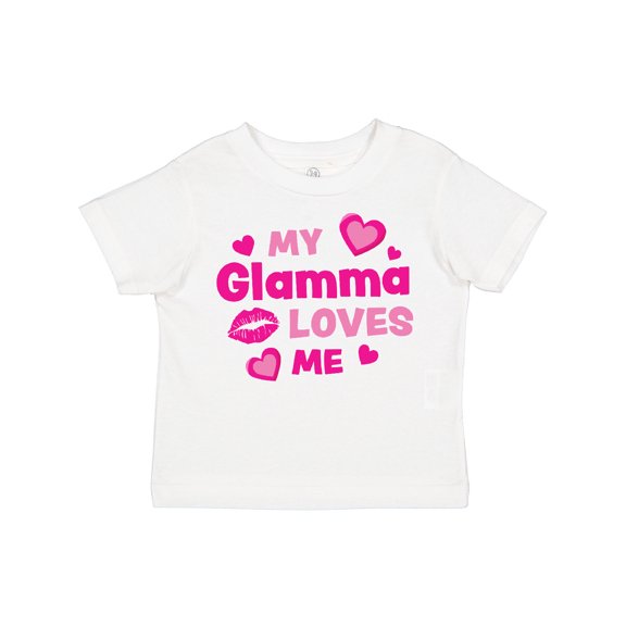 Inktastic Valentine's Day My Glamma Loves Me Hearts and Lips Boys or Girls Toddler T-Shirt