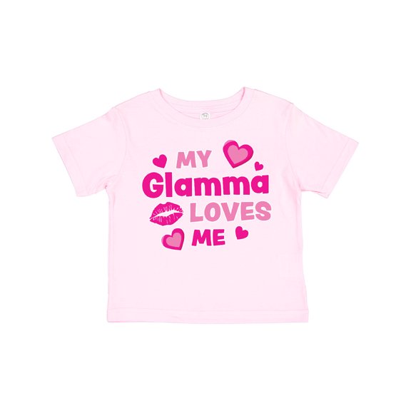 Inktastic Valentine's Day My Glamma Loves Me Hearts and Lips Boys or Girls Toddler T-Shirt