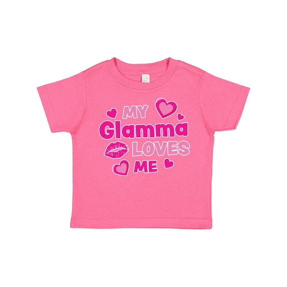 Inktastic Valentine's Day My Glamma Loves Me Hearts and Lips Boys or Girls Toddler T-Shirt