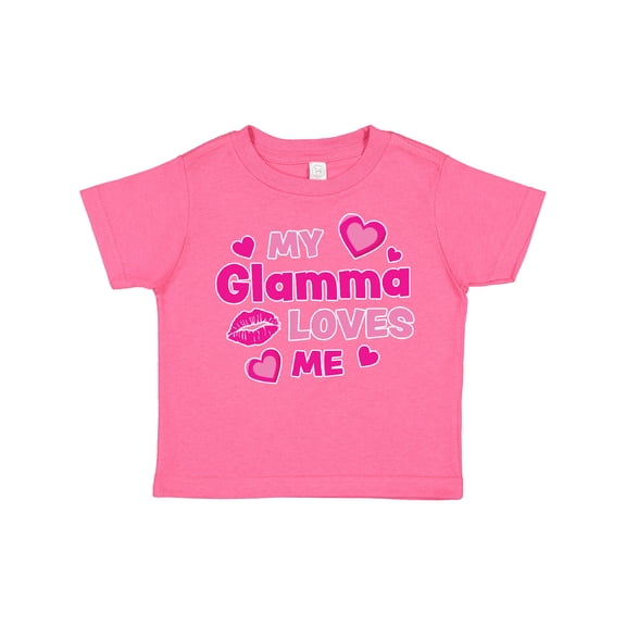 Inktastic Valentine's Day My Glamma Loves Me Hearts and Lips Boys or Girls Toddler T-Shirt
