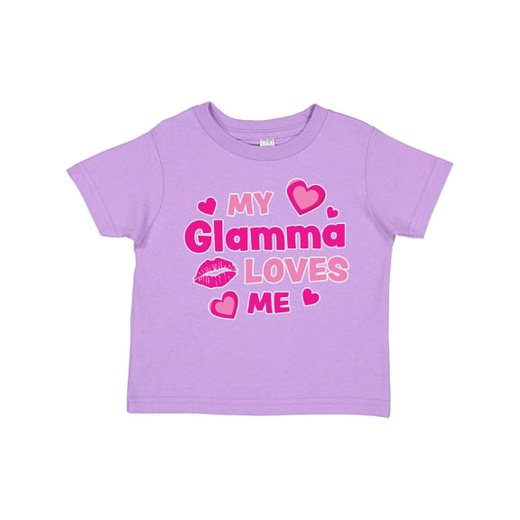 Inktastic Valentine's Day My Glamma Loves Me Hearts and Lips Boys or Girls Toddler T-Shirt