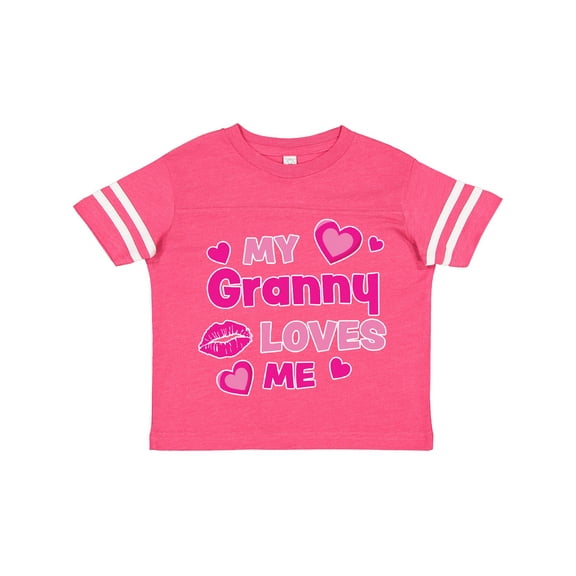 Inktastic Valentine's Day My Granny Loves Me Hearts and Lips Boys or Girls Toddler T-Shirt