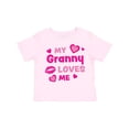 thumbnail image 1 of Inktastic Valentine's Day My Granny Loves Me Hearts and Lips Boys or Girls Toddler T-Shirt, 1 of 5