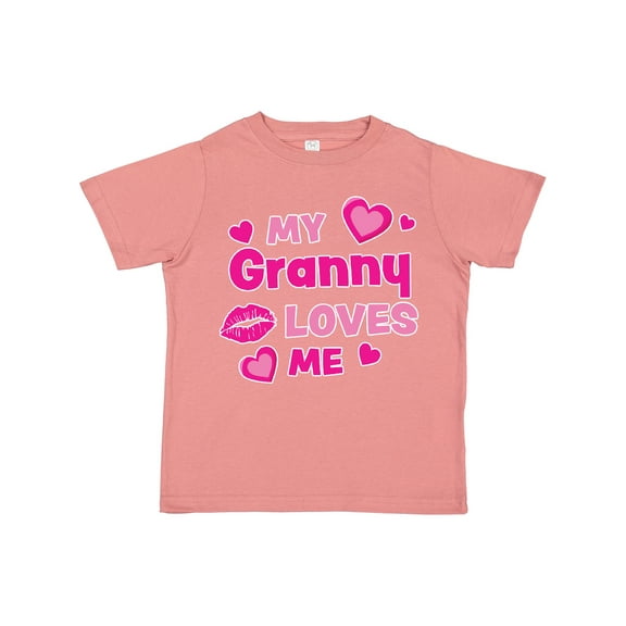 Inktastic Valentine's Day My Granny Loves Me Hearts and Lips Boys or Girls Toddler T-Shirt