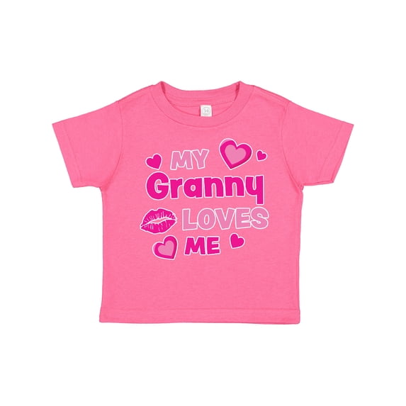 Inktastic Valentine's Day My Granny Loves Me Hearts and Lips Boys or Girls Toddler T-Shirt