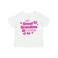 thumbnail image 1 of Inktastic Valentine's Day My Great Grandma Loves Me Hearts and Lips Boys or Girls Toddler T-Shirt, 1 of 5
