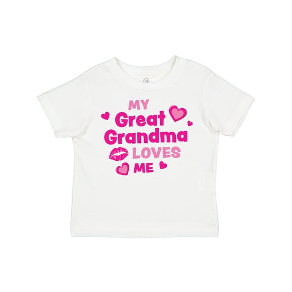 Inktastic Valentine's Day My Great Grandma Loves Me Hearts and Lips Boys or Girls Toddler T-Shirt
