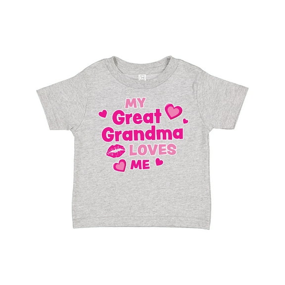 Inktastic Valentine's Day My Great Grandma Loves Me Hearts and Lips Boys or Girls Toddler T-Shirt