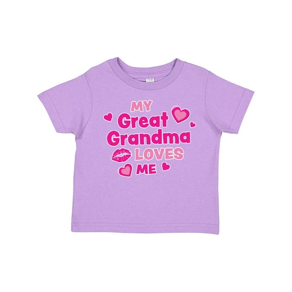 Inktastic Valentine's Day My Great Grandma Loves Me Hearts and Lips Boys or Girls Toddler T-Shirt