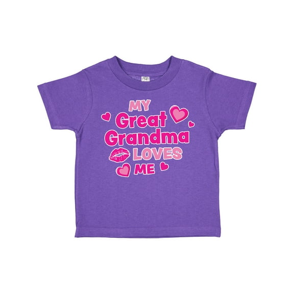 Inktastic Valentine's Day My Great Grandma Loves Me Hearts and Lips Boys or Girls Toddler T-Shirt