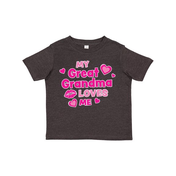 Inktastic Valentine's Day My Great Grandma Loves Me Hearts and Lips Boys or Girls Toddler T-Shirt