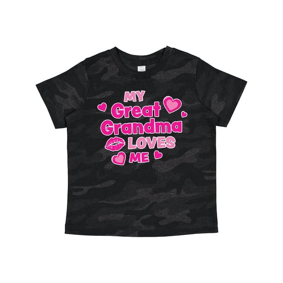 Inktastic Valentine's Day My Great Grandma Loves Me Hearts and Lips Boys or Girls Toddler T-Shirt
