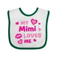 thumbnail image 1 of Inktastic Valentine's Day My Mimi Loves Me Hearts and Lips Boys or Girls Baby Bib, 1 of 4