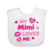 Inktastic Valentine's Day My Mimi Loves Me Hearts and Lips Boys or Girls Baby Bib