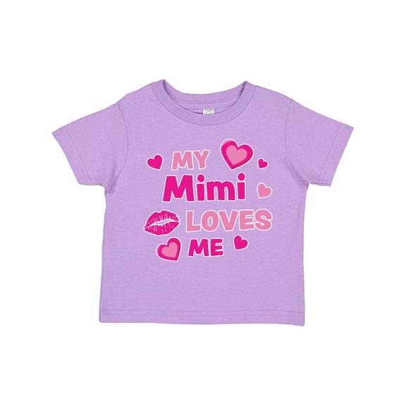 Inktastic Valentine's Day My Mimi Loves Me Hearts and Lips Boys or Girls Toddler T-Shirt