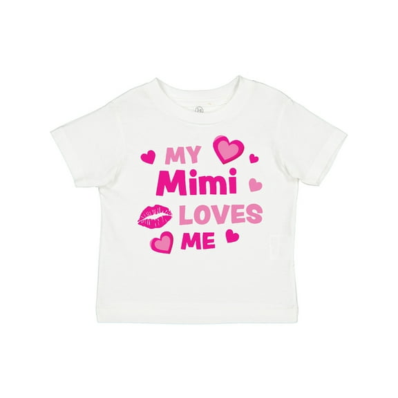 Inktastic Valentine's Day My Mimi Loves Me Hearts and Lips Boys or Girls Toddler T-Shirt