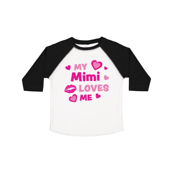 Inktastic Valentine's Day My Mimi Loves Me Hearts and Lips Boys or Girls Toddler T-Shirt