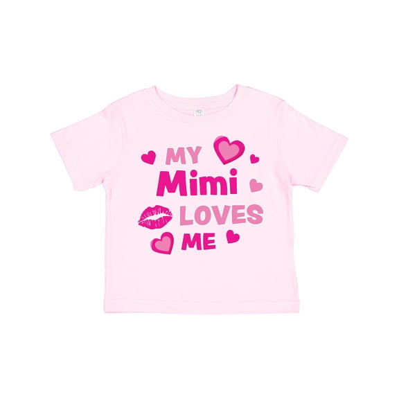 Inktastic Valentine's Day My Mimi Loves Me Hearts and Lips Boys or Girls Toddler T-Shirt