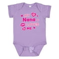 thumbnail image 1 of Inktastic Valentine's Day My Nana Loves Me Hearts and Lips Boys or Girls Baby Bodysuit, 1 of 5