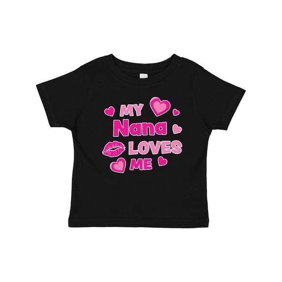 Inktastic Valentine's Day My Nana Loves Me Hearts and Lips Boys or Girls Baby T-Shirt
