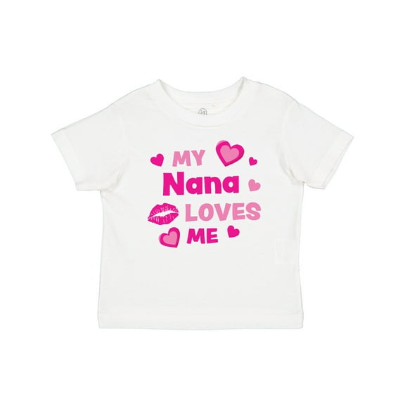 Inktastic Valentine's Day My Nana Loves Me Hearts and Lips Boys or Girls Baby T-Shirt