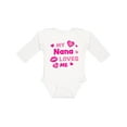 thumbnail image 1 of Inktastic Valentine's Day My Nana Loves Me Hearts and Lips Boys or Girls Long Sleeve Baby Bodysuit, 1 of 5