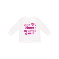 thumbnail image 1 of Inktastic Valentine's Day My Nana Loves Me Hearts and Lips Boys or Girls Long Sleeve Toddler T-Shirt, 1 of 5