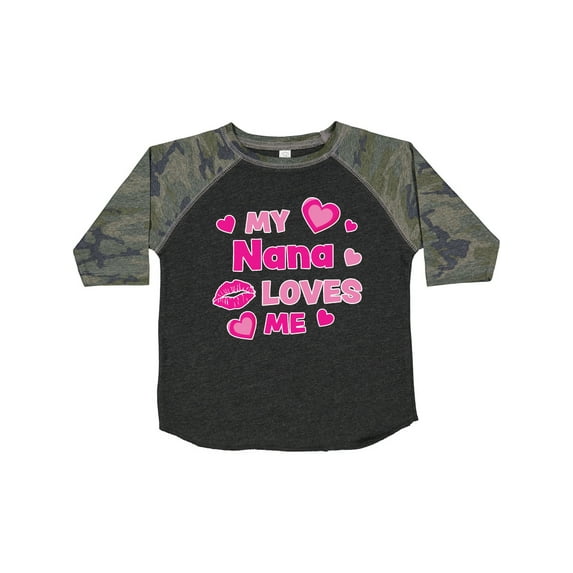 Inktastic Valentine's Day My Nana Loves Me Hearts and Lips Boys or Girls Toddler T-Shirt