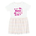 thumbnail image 1 of Inktastic Valentine's Day My Nana Loves Me Hearts and Lips Girls Toddler Dress, 1 of 5