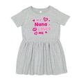 thumbnail image 1 of Inktastic Valentine's Day My Nana Loves Me Hearts and Lips Girls Toddler Dress, 1 of 5