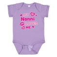 thumbnail image 1 of Inktastic Valentine's Day My Nonni Loves Me Hearts and Lips Boys or Girls Baby Bodysuit, 1 of 5