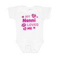 thumbnail image 1 of Inktastic Valentine's Day My Nonni Loves Me Hearts and Lips Boys or Girls Baby Bodysuit, 1 of 5